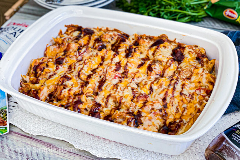 BBQ Chicken Casserole with Pasta — Fresh Simple Home